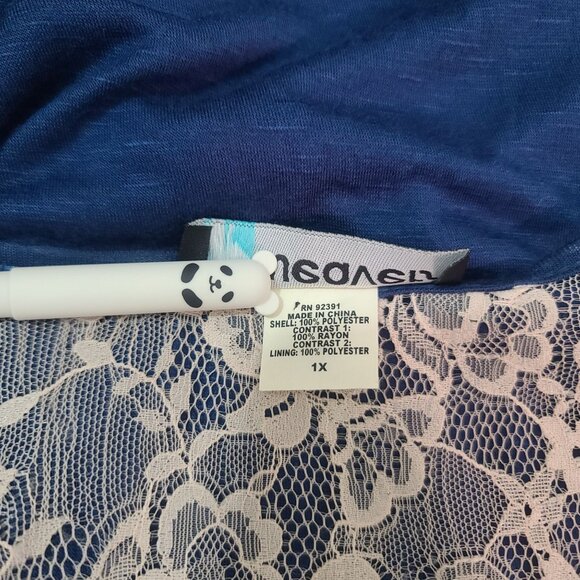 Weavers Y2K Sequin Lace Cami Sz 1X Floral Tank Top Racerback Blue Cocktail Party - Picture 7 of 7